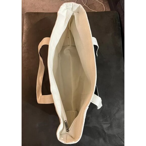 Huge Thick Canvas Tote Bag 21 X 12 X 8 Embroidered Logo Pocket Travel eBay Open - Picture 3 of 7